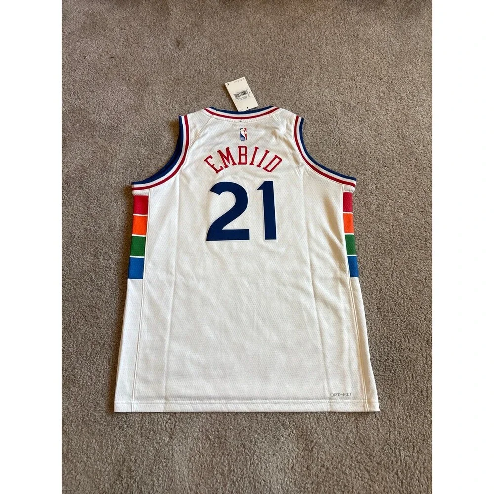 Joel Embiid Philadelphia 76ers City Edition Nike NWT Youth NBA Jersey Size Large